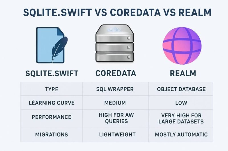 SQLite VS CoreData VS RealmDB